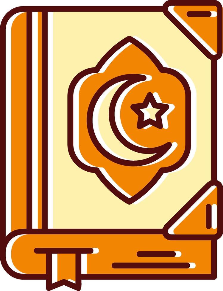 Quran filled Sliped Retro Icon vector