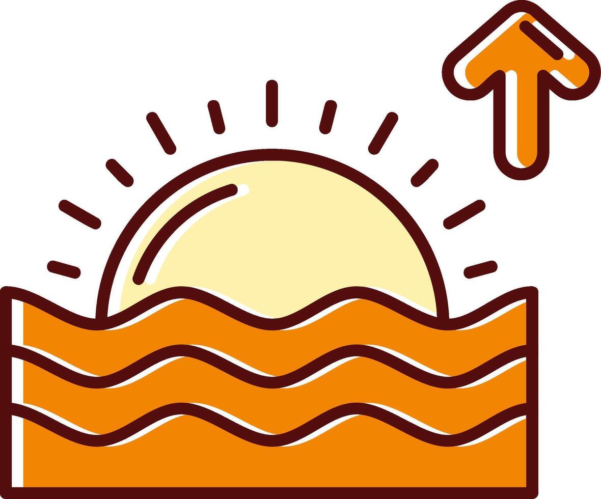 Sunrise filled Sliped Retro Icon vector