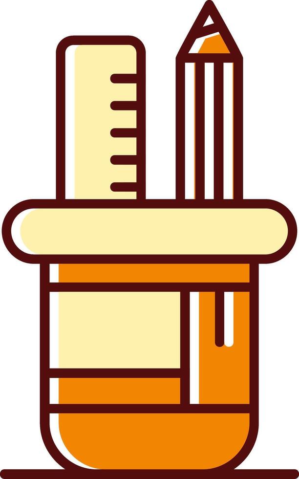 Pencil holder filled Sliped Retro Icon vector