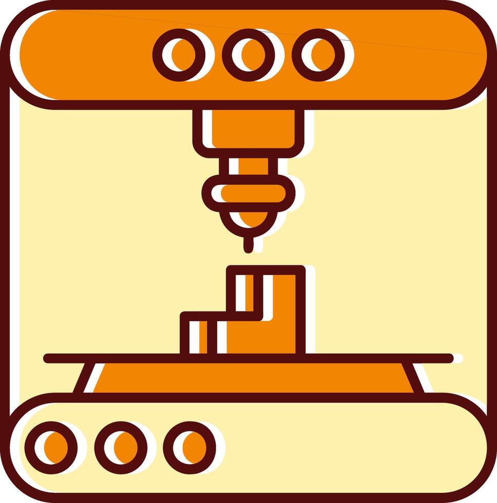 3d modeling filled Sliped Retro Icon vector