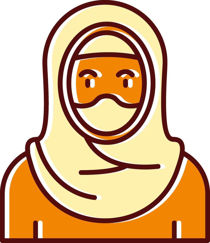 Muslim filled Sliped Retro Icon vector