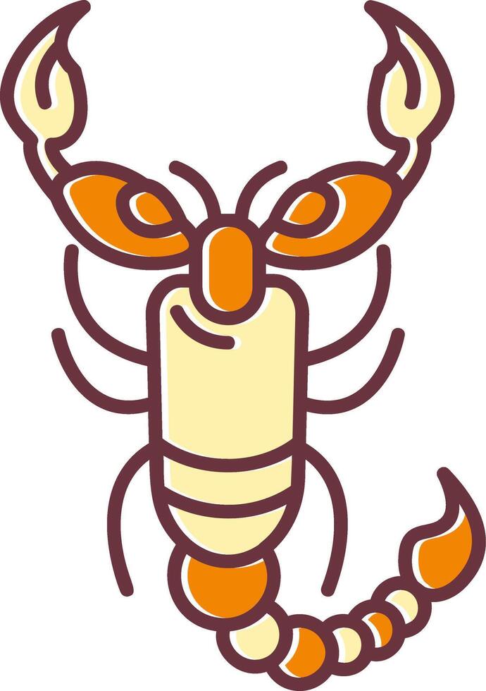 Scorpion filled Sliped Retro Icon vector