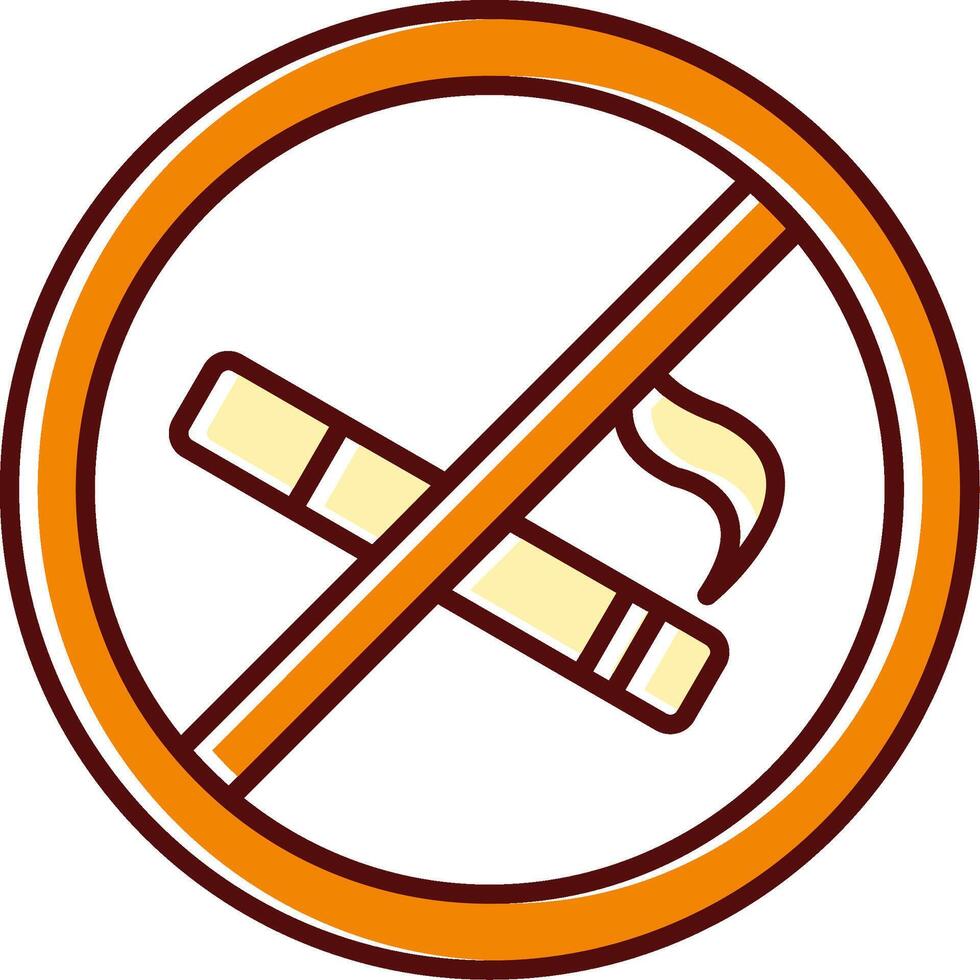 No smoking filled Sliped Retro Icon vector