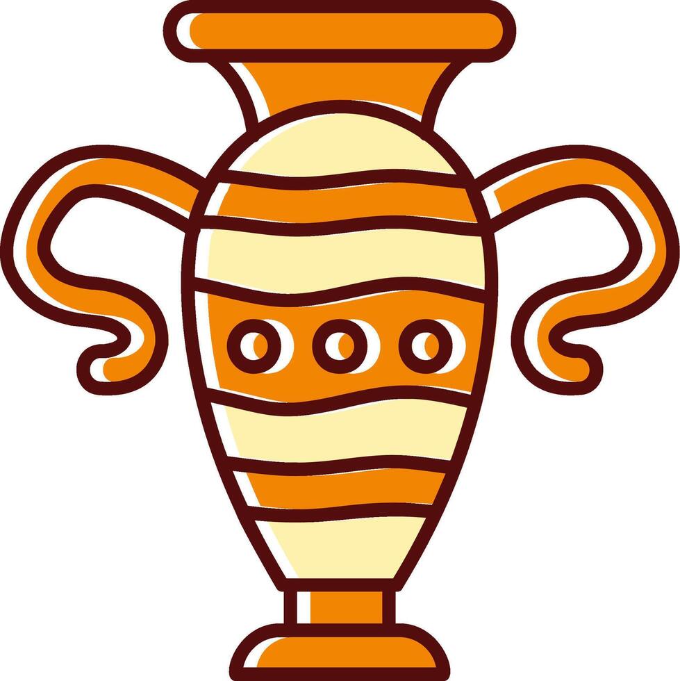 Vase filled Sliped Retro Icon vector