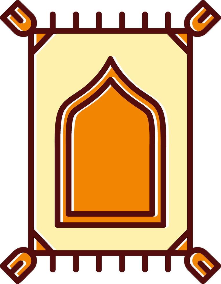 Prayer mate filled Sliped Retro Icon vector
