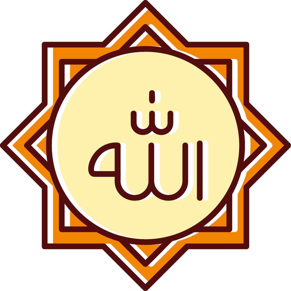 Allah filled Sliped Retro Icon vector