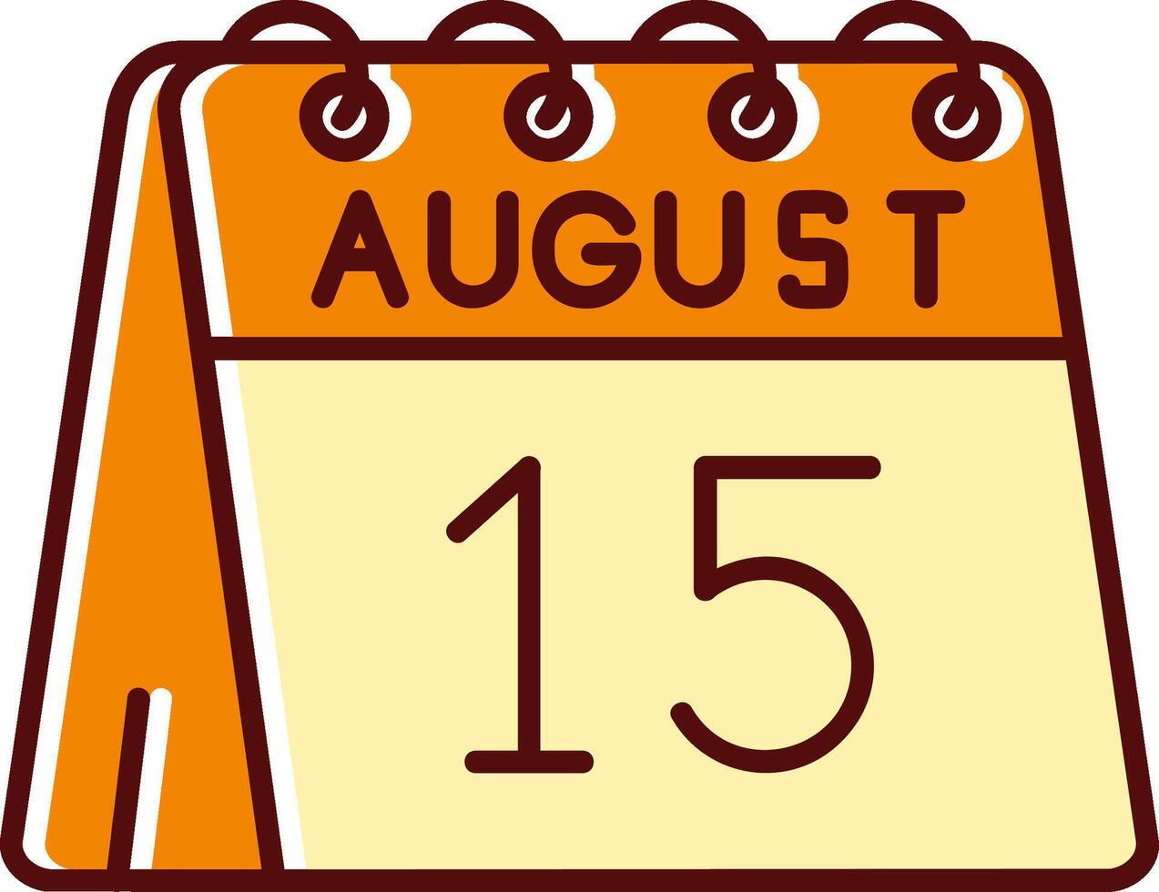 15th of August filled Sliped Retro Icon vector