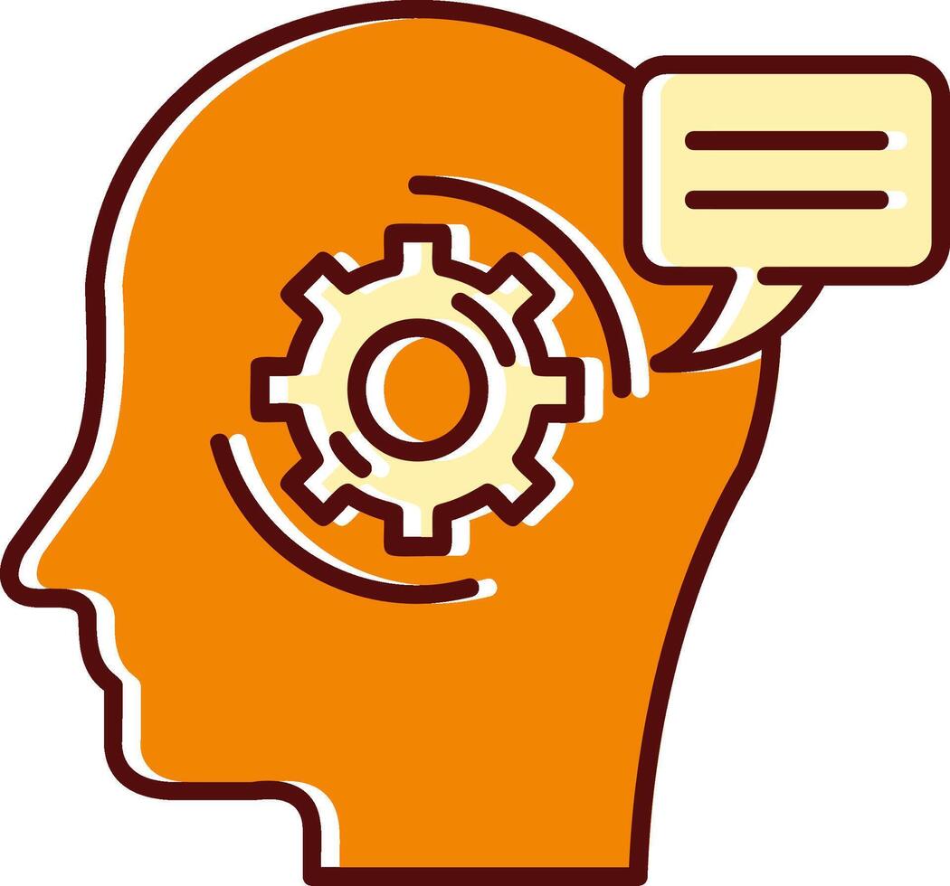 Thinking filled Sliped Retro Icon vector