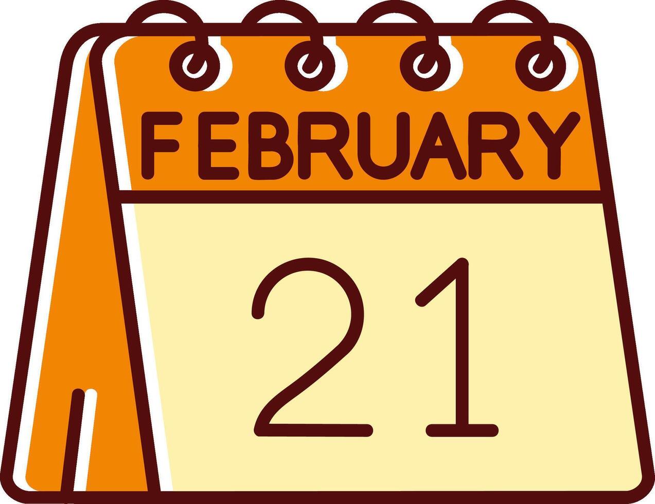 21st of February filled Sliped Retro Icon vector