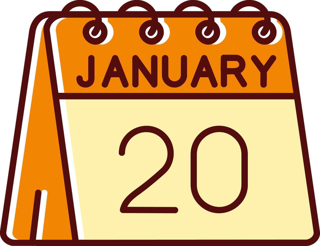 20th of January filled Sliped Retro Icon vector