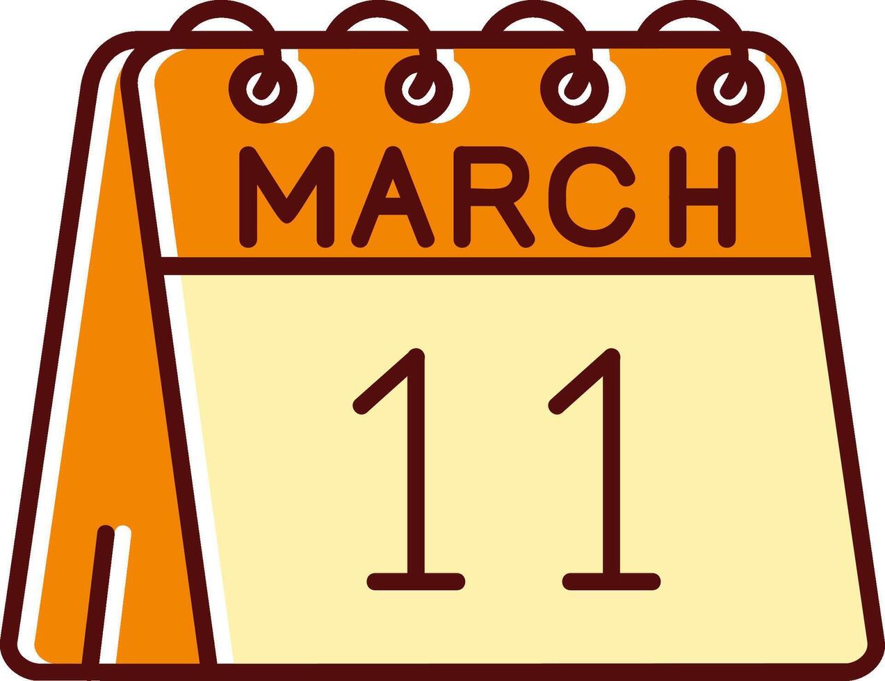 11th of March filled Sliped Retro Icon vector