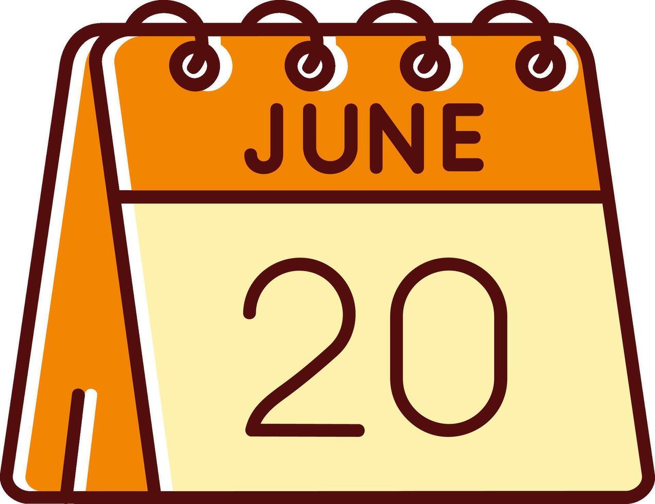 20th of June filled Sliped Retro Icon vector