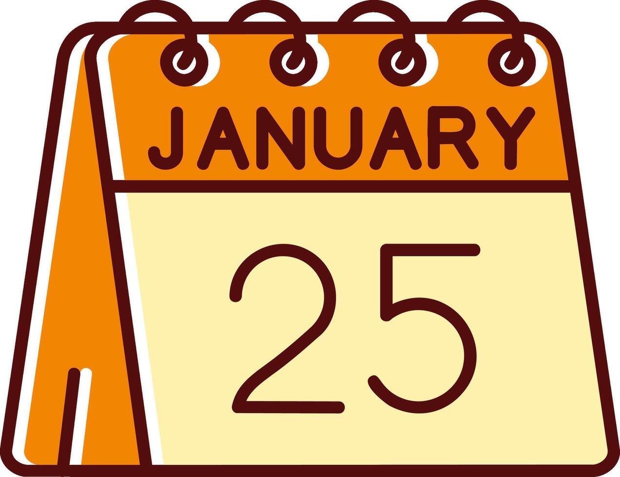 25th of January filled Sliped Retro Icon vector