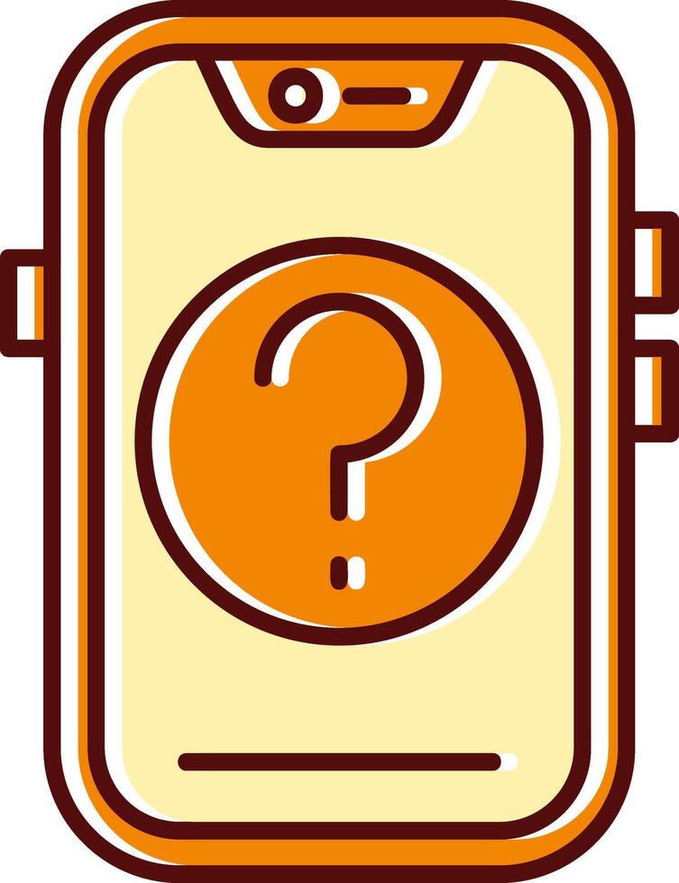 Question filled Sliped Retro Icon vector