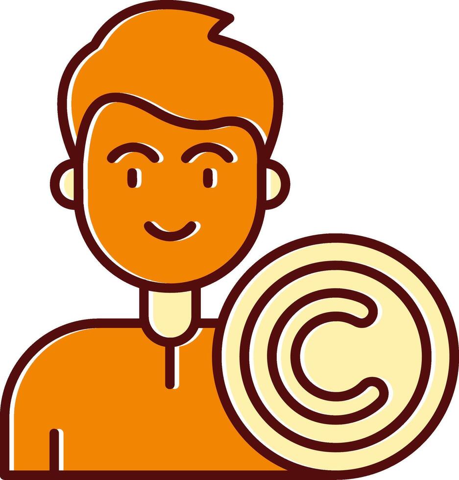 Copyright filled Sliped Retro Icon vector