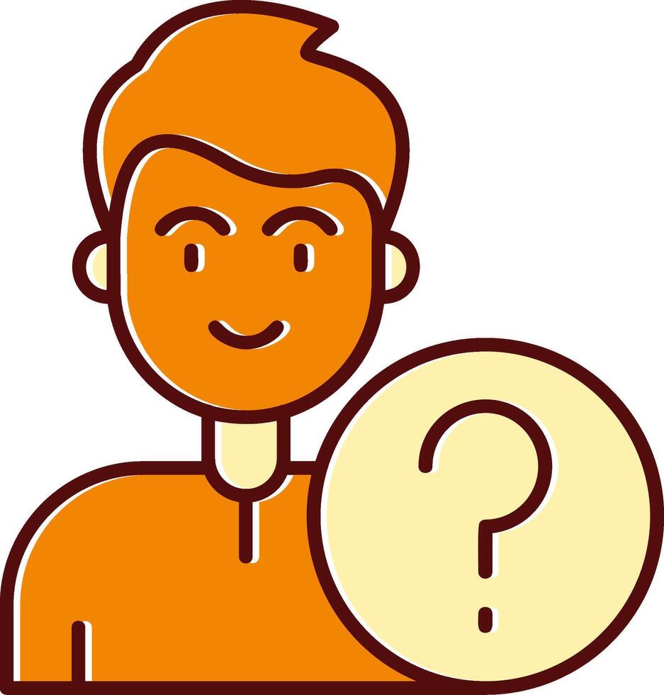 Question filled Sliped Retro Icon vector