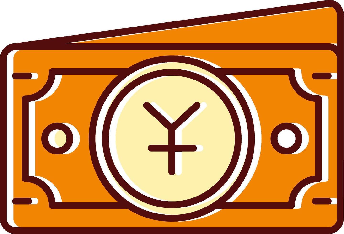 Yuan filled Sliped Retro Icon vector