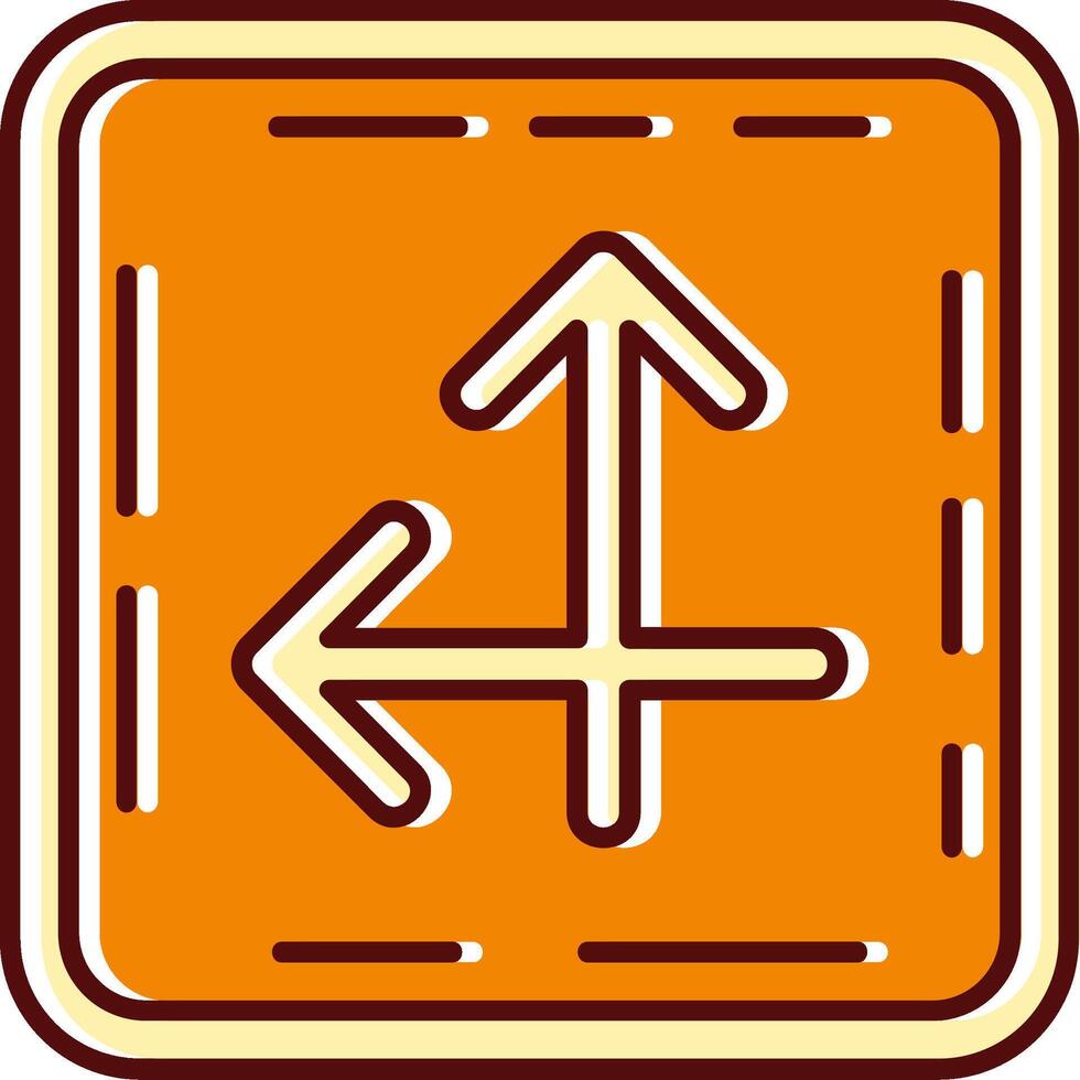Intersect filled Sliped Retro Icon vector