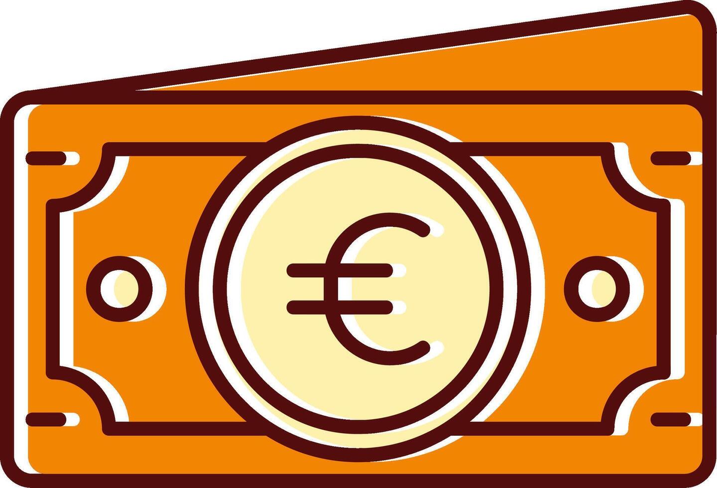 euro lleno resbaló retro icono vector