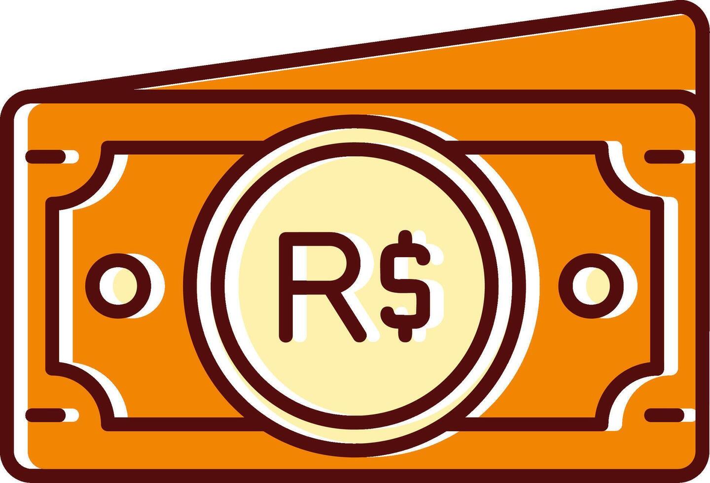 Brazilian real filled Sliped Retro Icon vector
