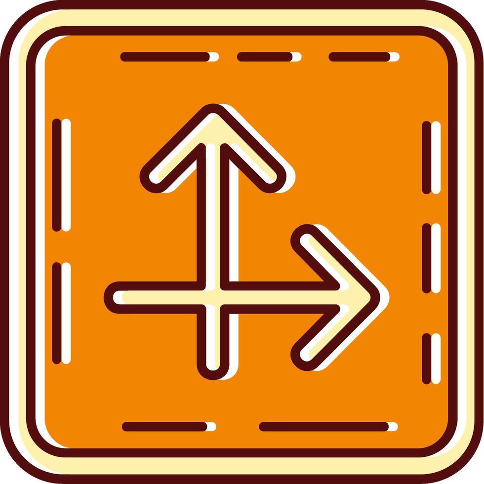 Intersect filled Sliped Retro Icon vector