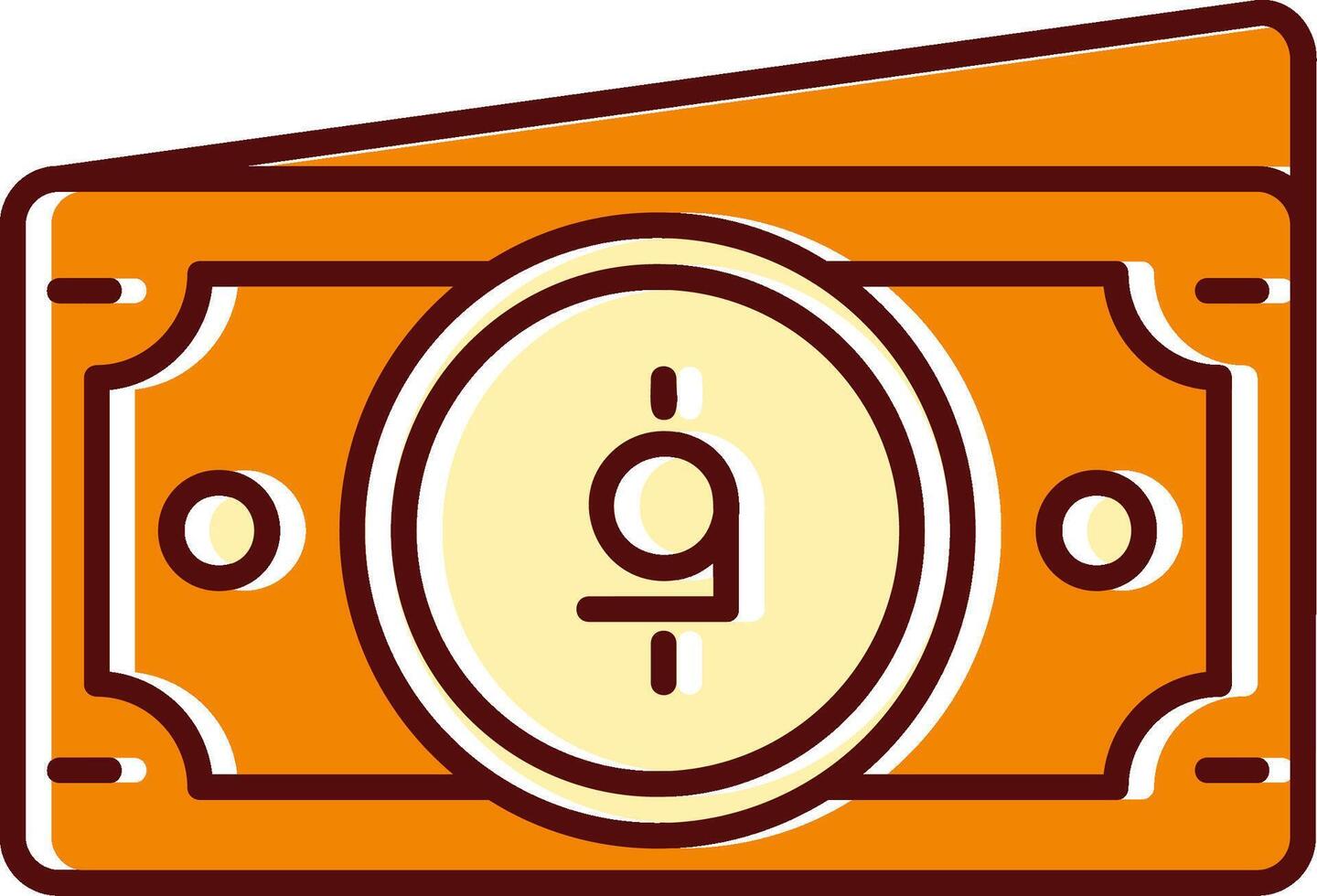 Afghani filled Sliped Retro Icon vector