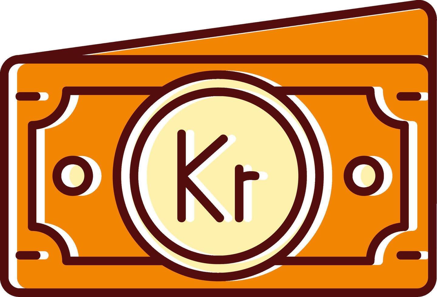 Krone filled Sliped Retro Icon vector