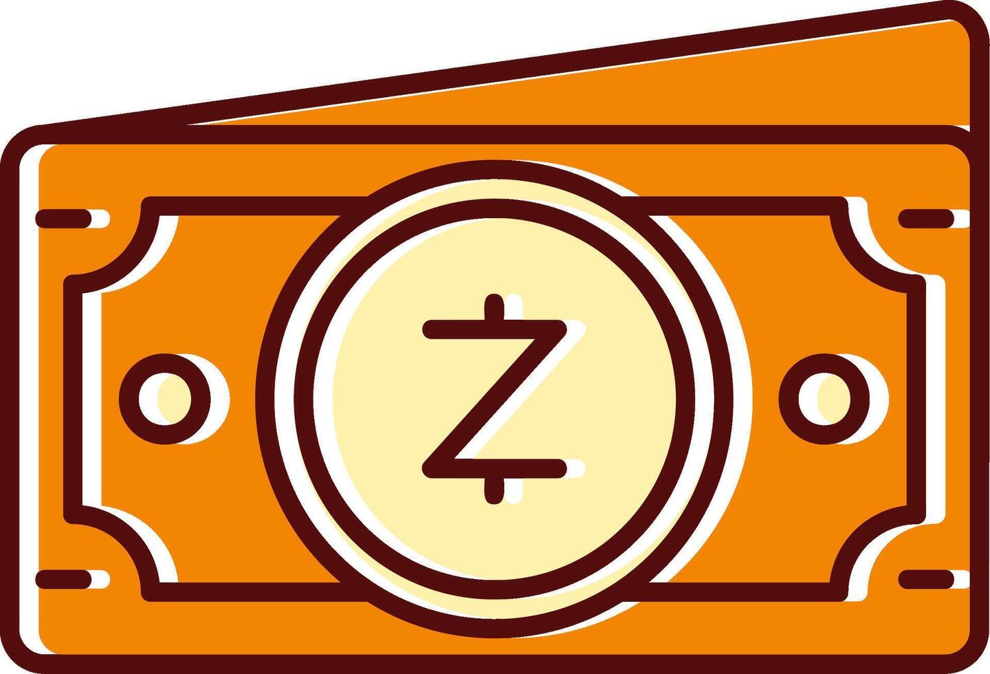 Zcash filled Sliped Retro Icon vector