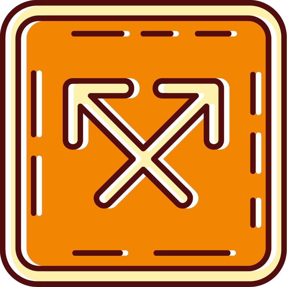 Intersect filled Sliped Retro Icon vector