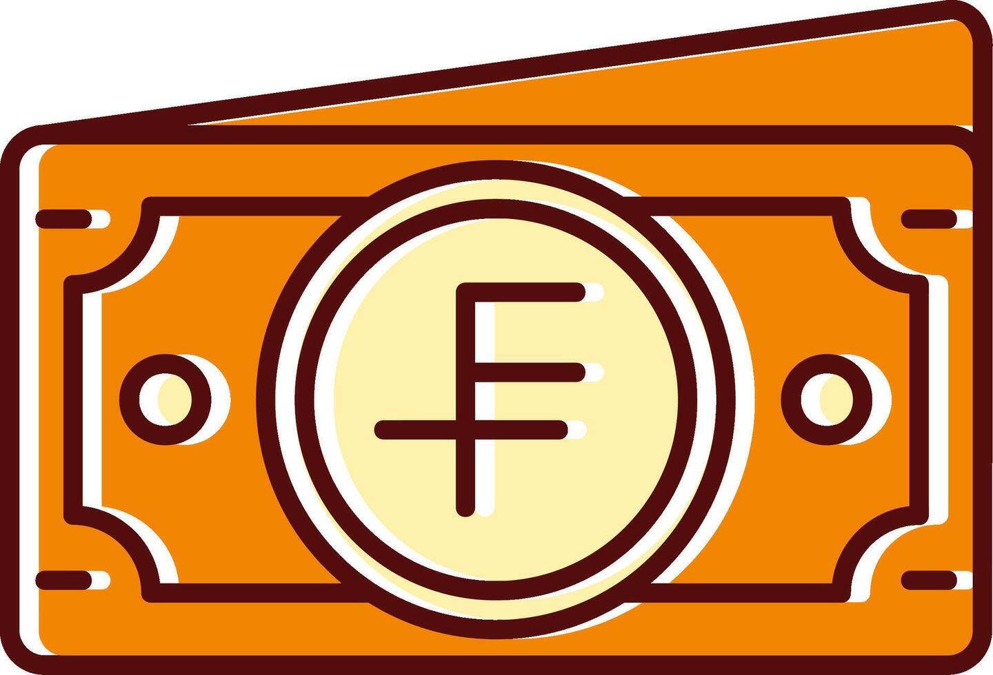 Swiss franc filled Sliped Retro Icon vector