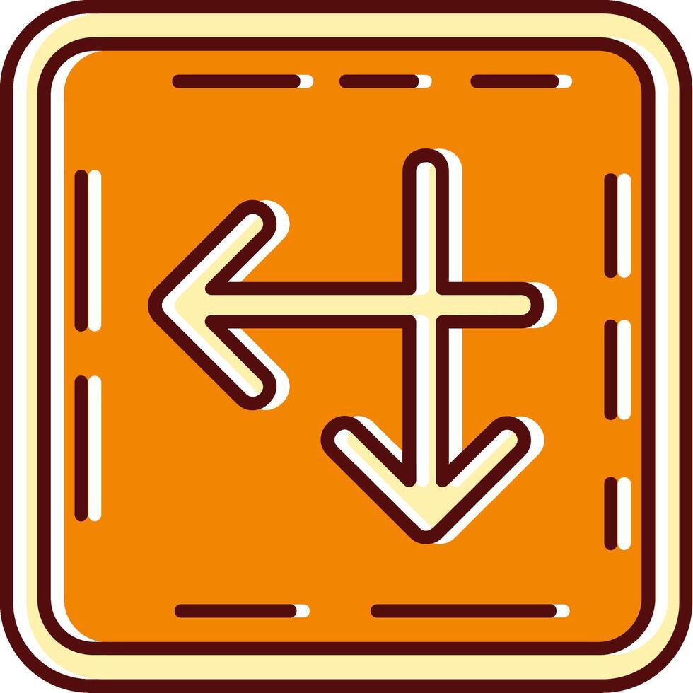 Intersect filled Sliped Retro Icon vector