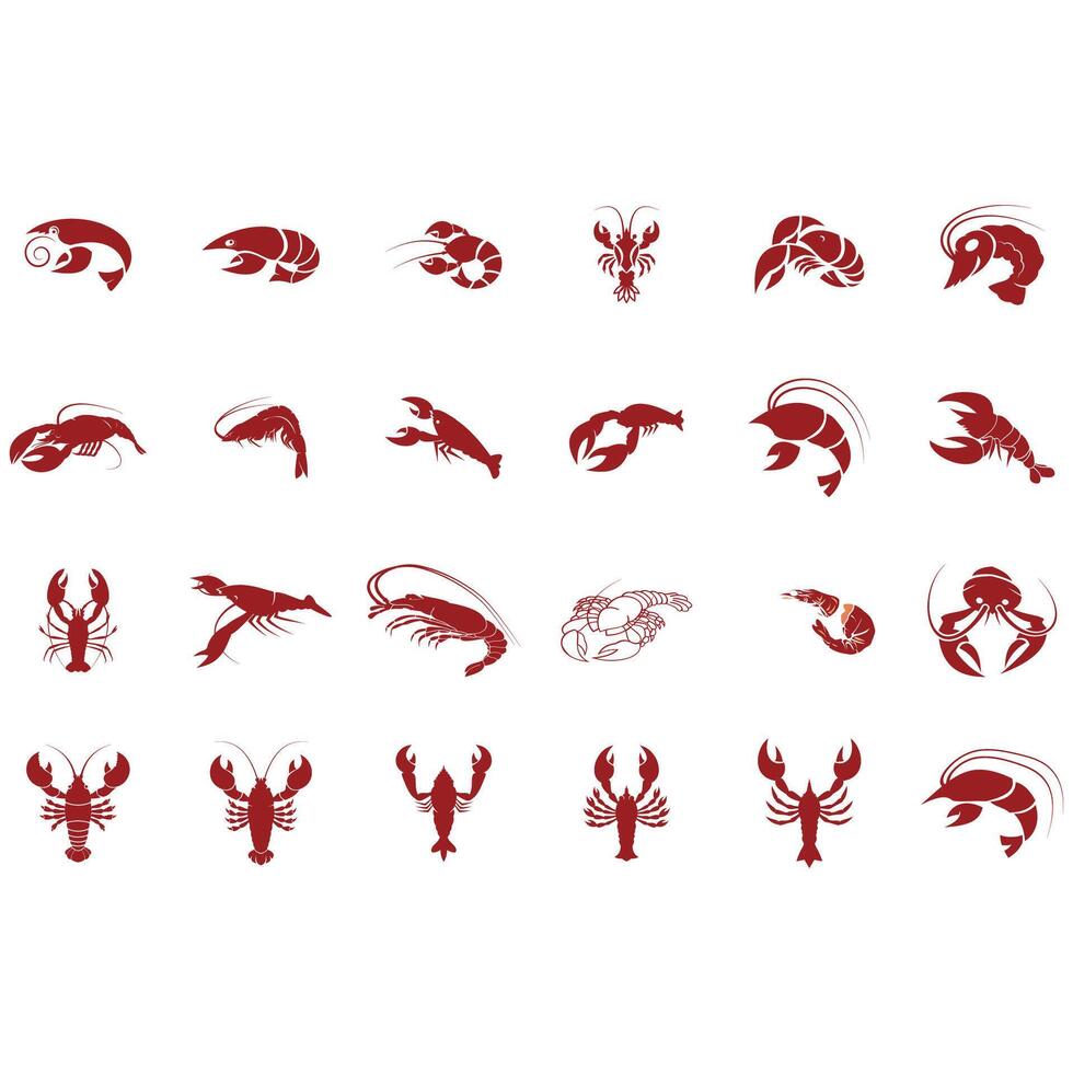 collection of lobster logos vector