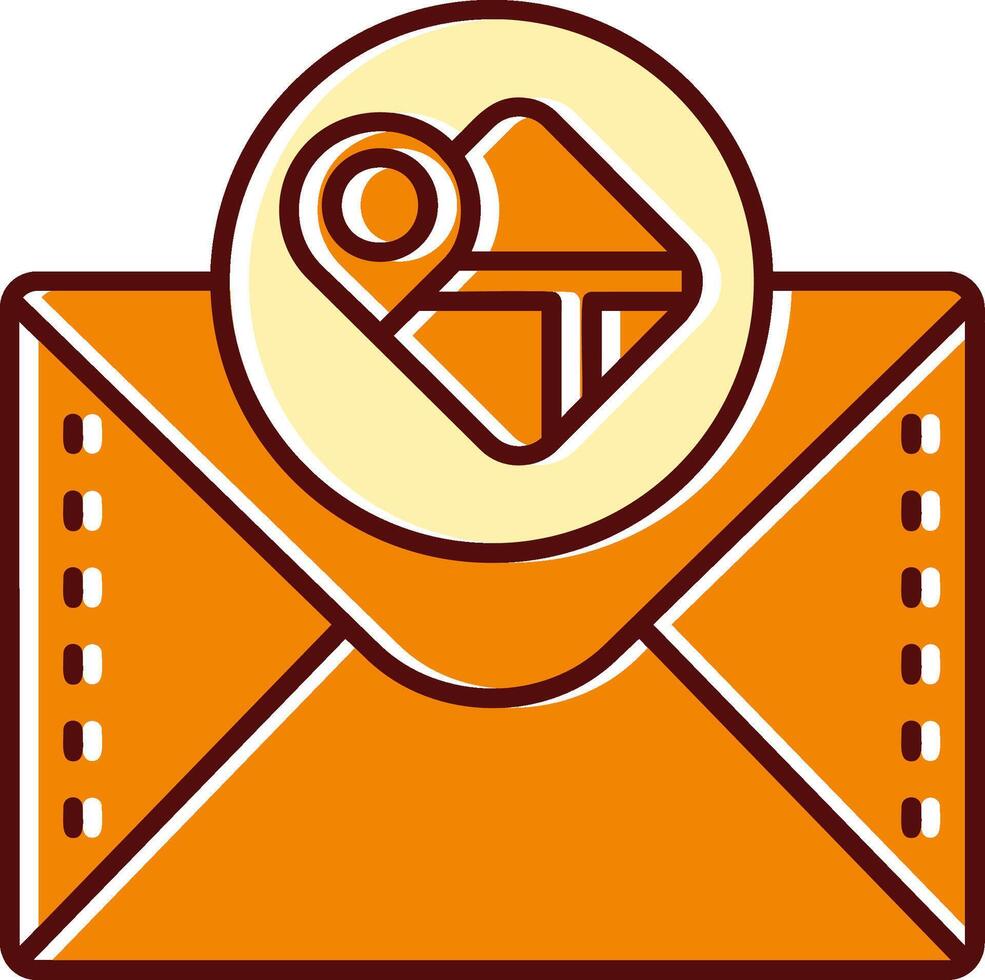 Location pin filled Sliped Retro Icon vector