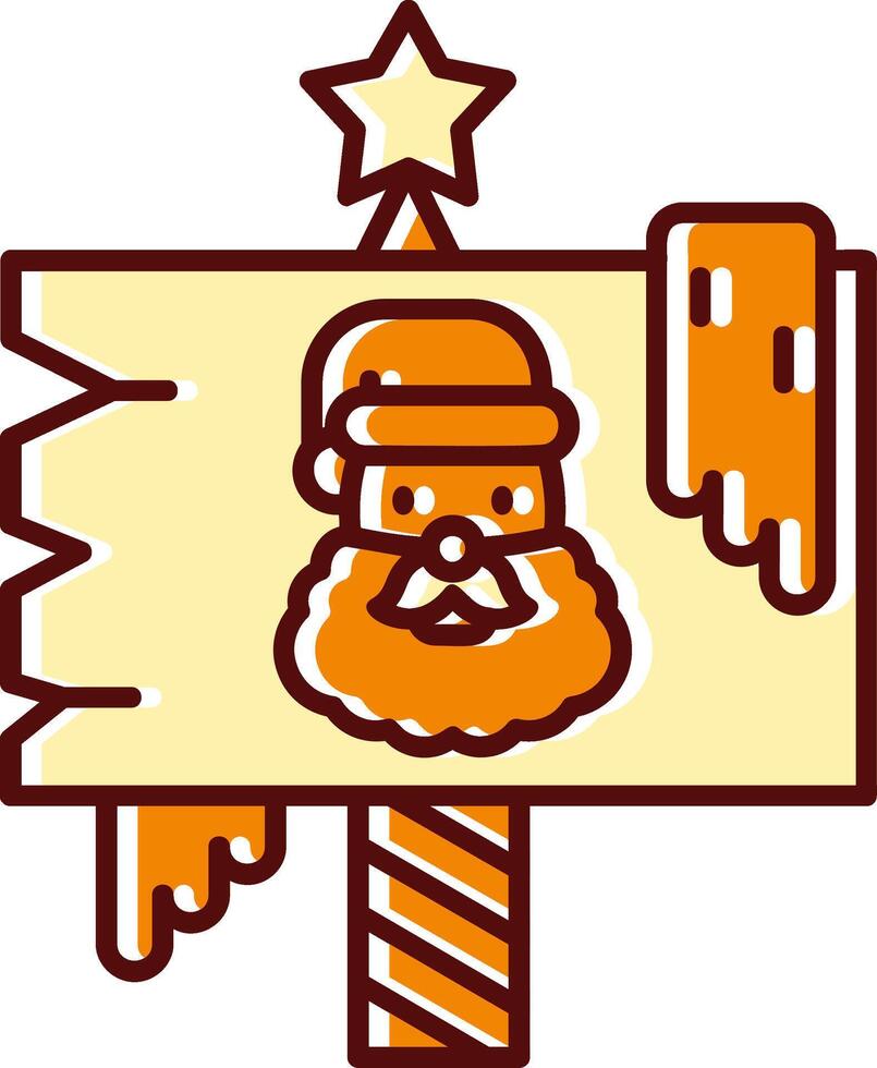 North pole filled Sliped Retro Icon vector