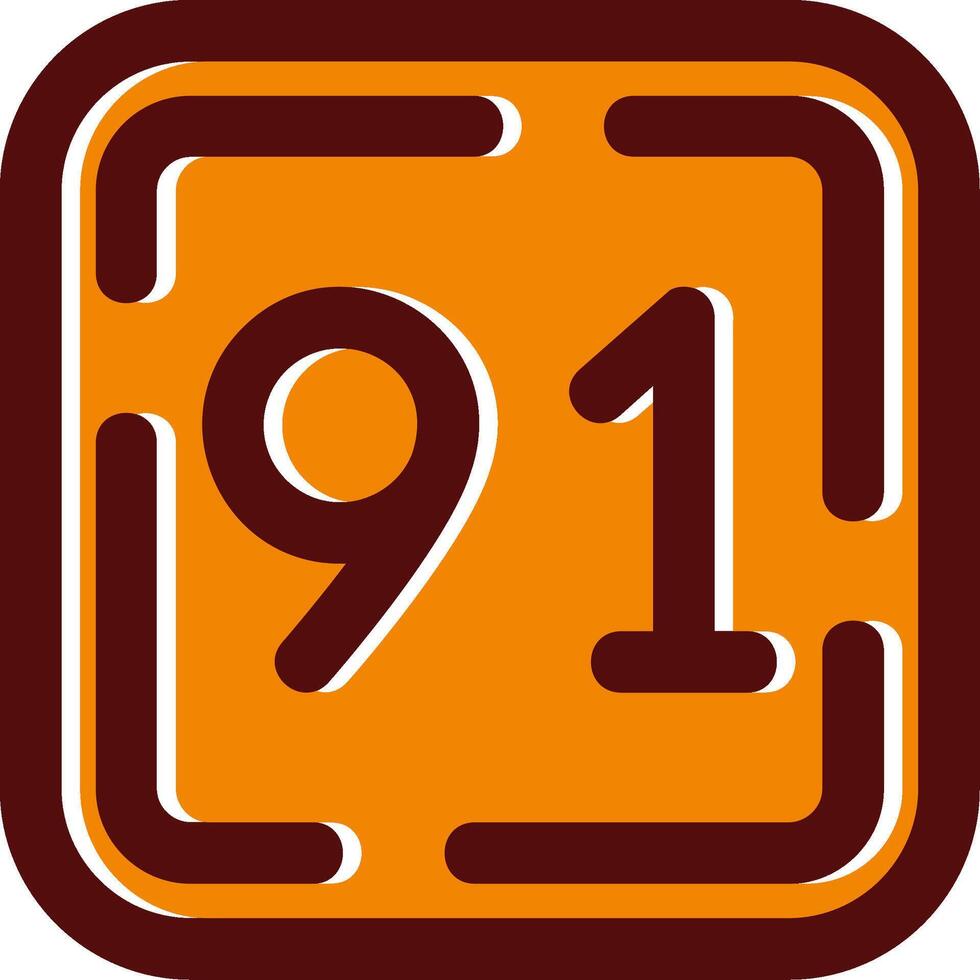 Ninety One filled Sliped Retro Icon vector