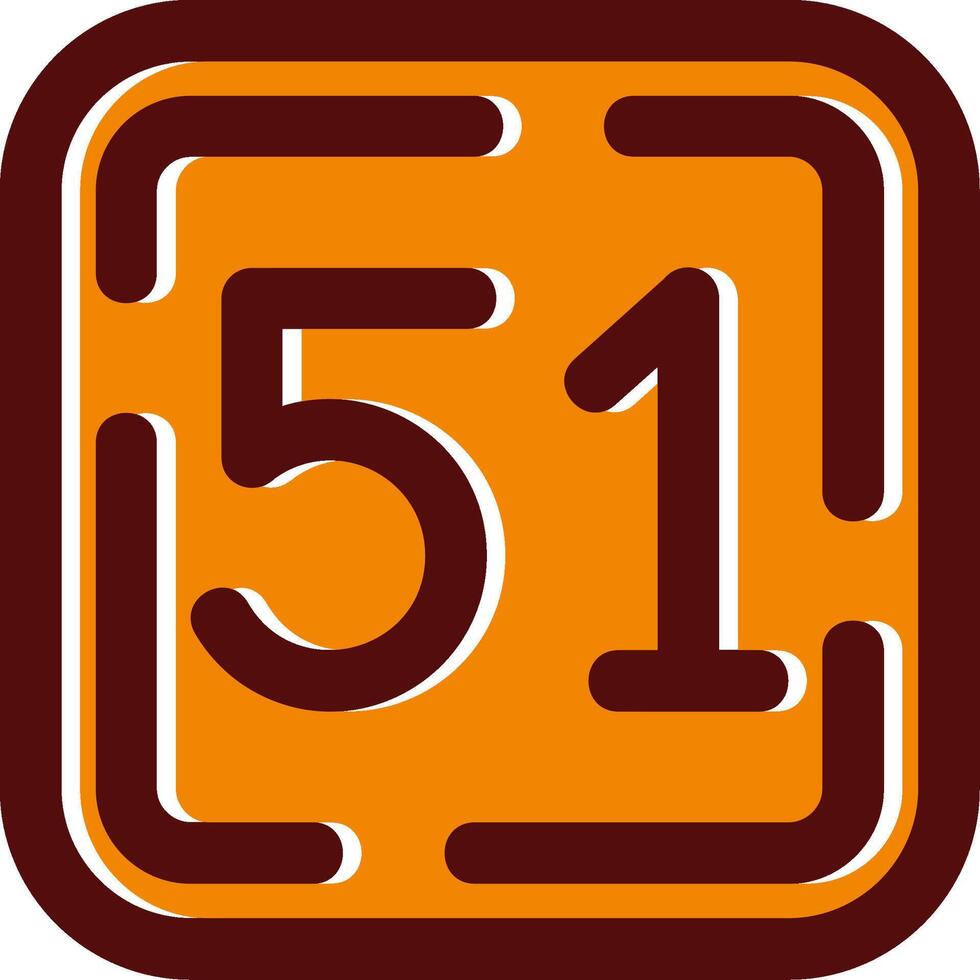 Fifty One filled Sliped Retro Icon vector