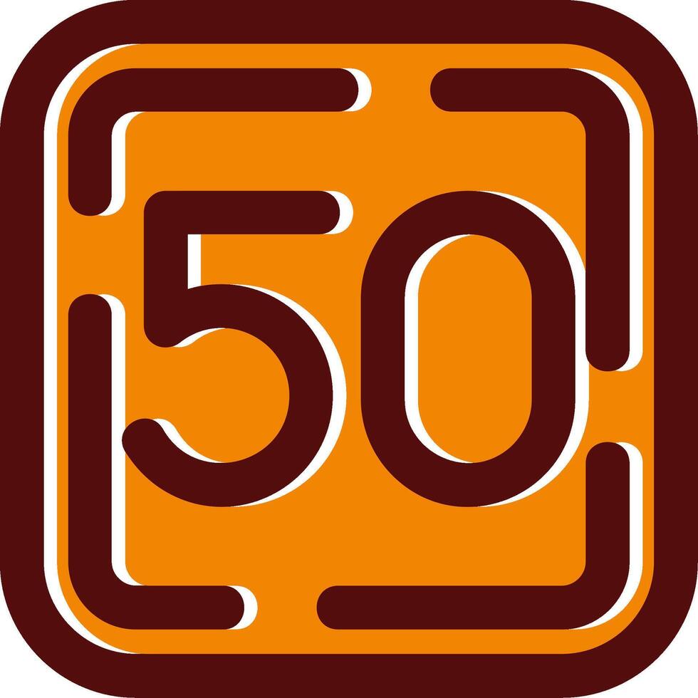 Fifty filled Sliped Retro Icon vector