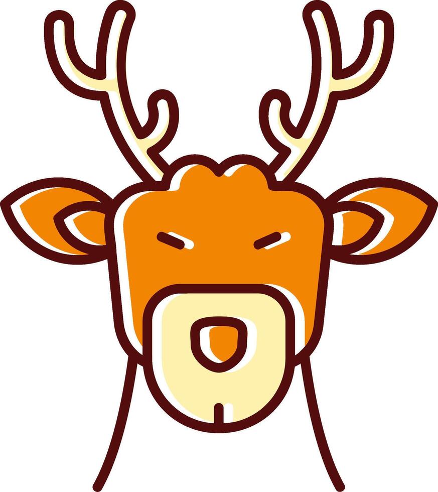 Deer filled Sliped Retro Icon vector