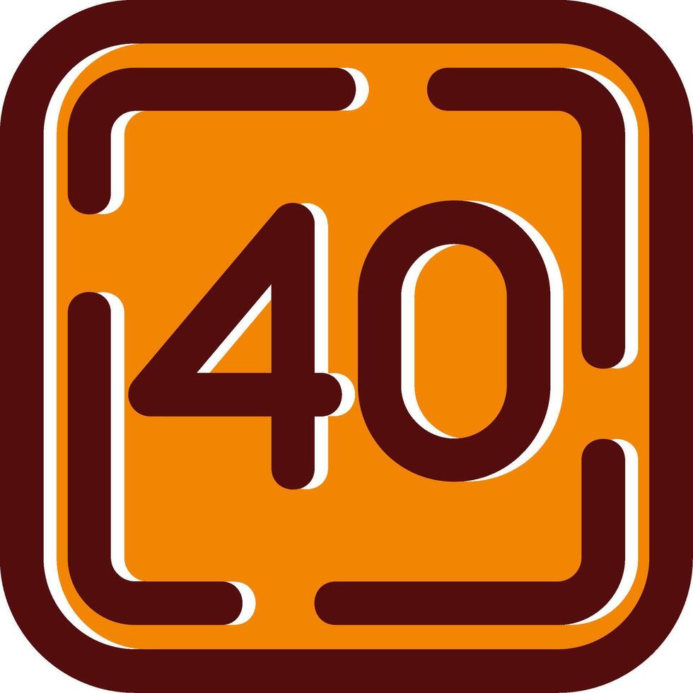 Forty filled Sliped Retro Icon vector