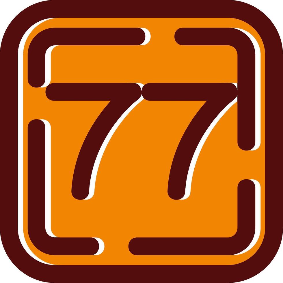 Seventy Seven filled Sliped Retro Icon vector