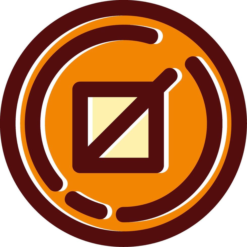 Crop filled Sliped Retro Icon vector