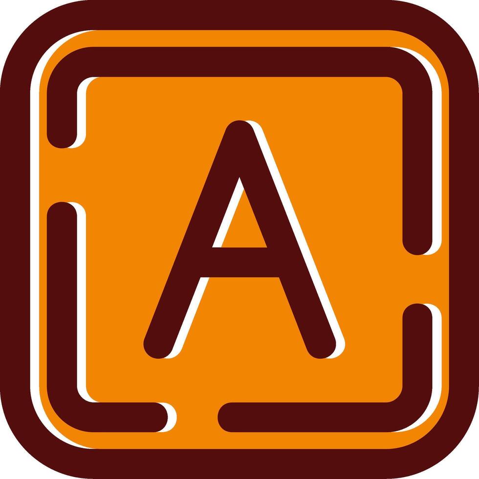 Letter a filled Sliped Retro Icon vector