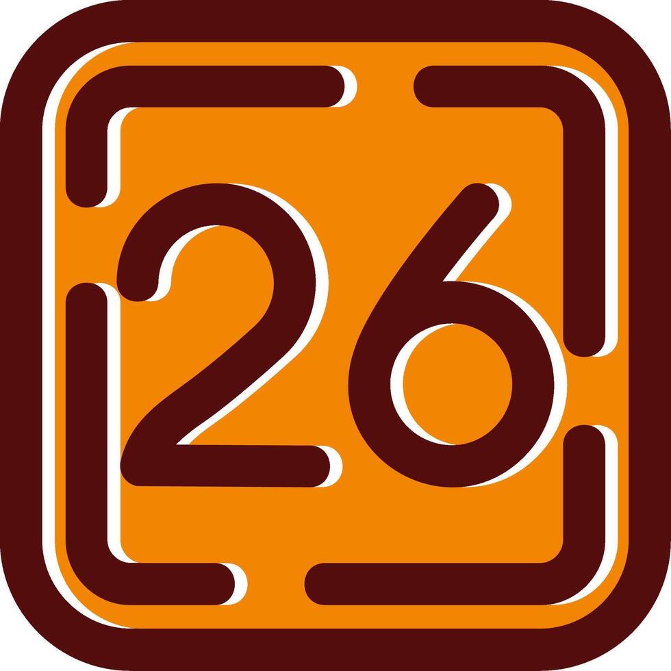 Twenty Six filled Sliped Retro Icon vector
