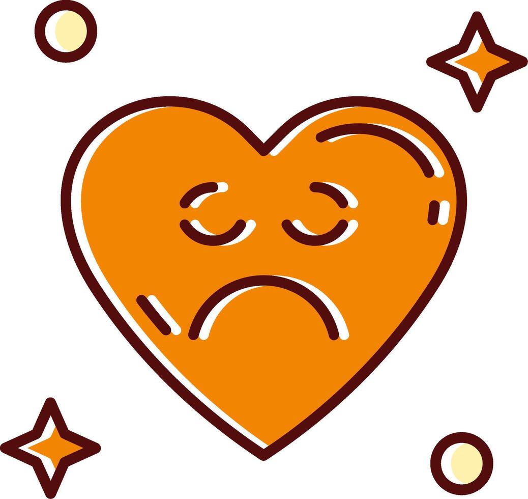 Sad filled Sliped Retro Icon vector