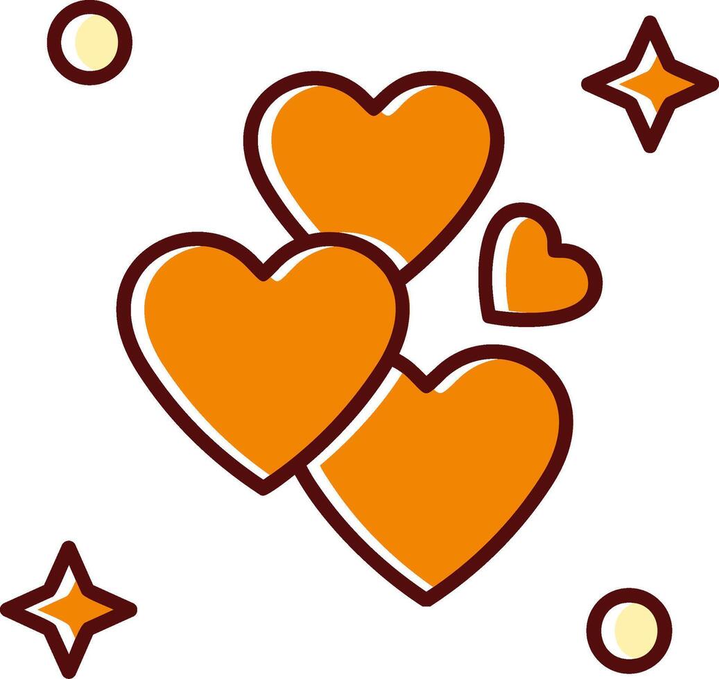 Love filled Sliped Retro Icon vector