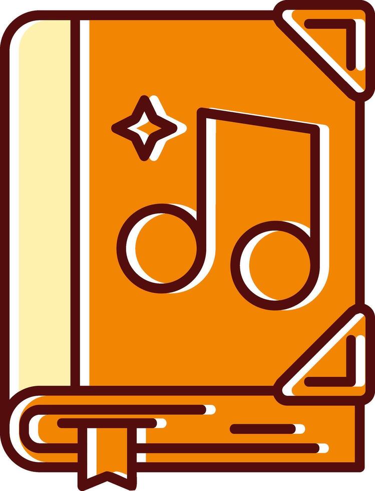 Music filled Sliped Retro Icon vector