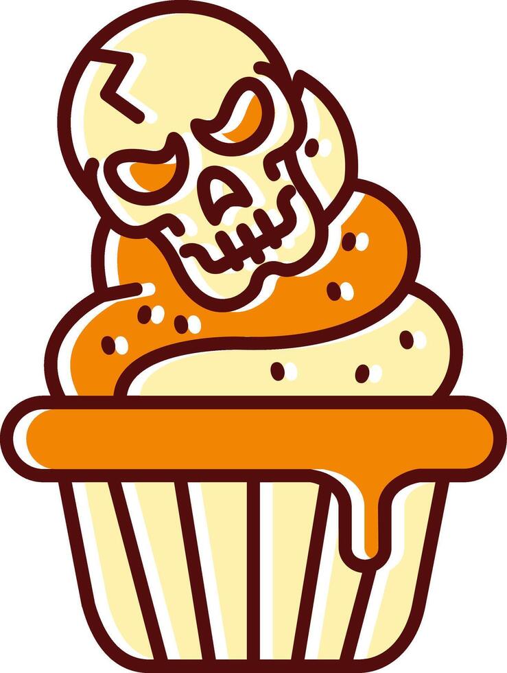 Cupcake filled Sliped Retro Icon vector