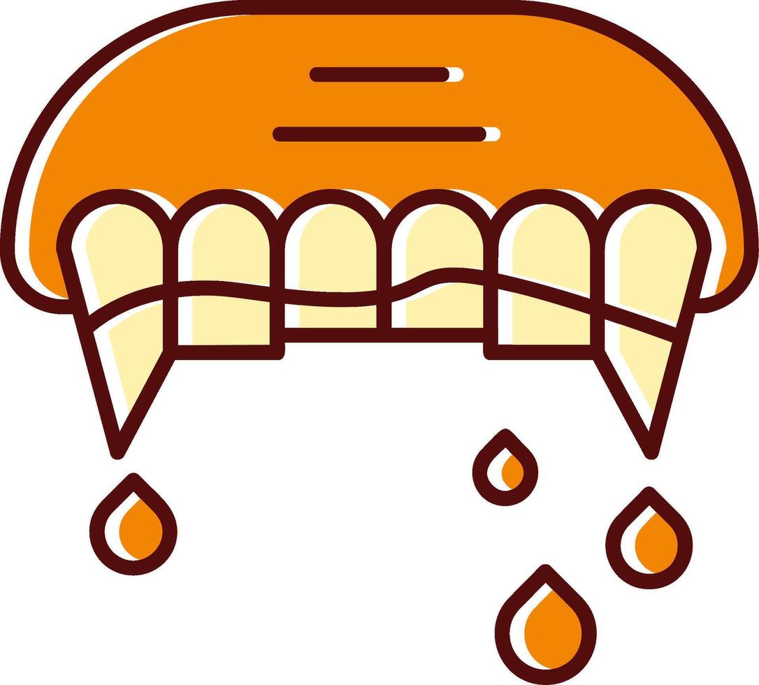 Teeth filled Sliped Retro Icon vector