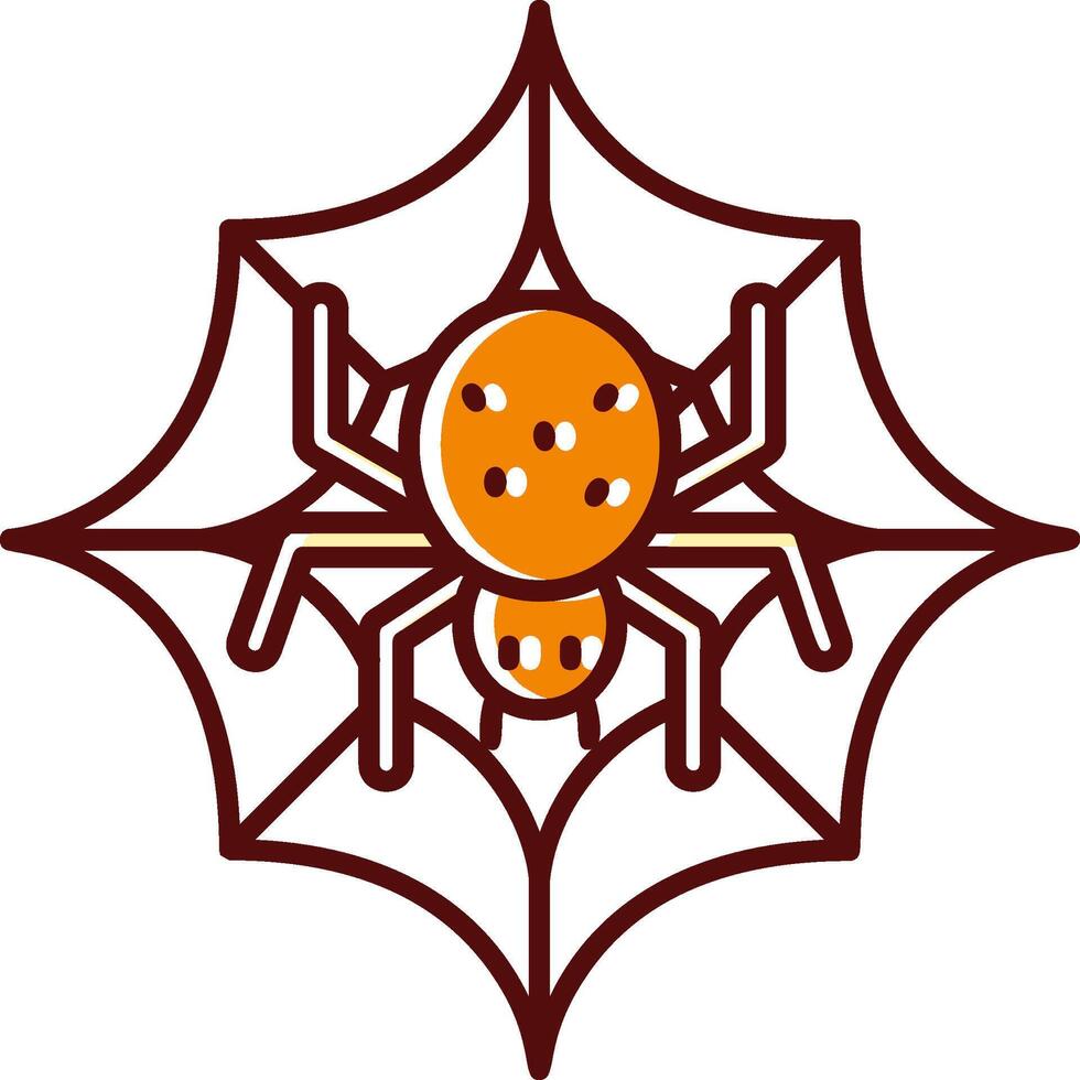 Spider web filled Sliped Retro Icon vector