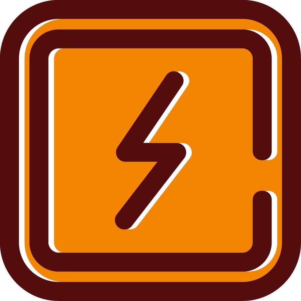 Electricity filled Sliped Retro Icon vector